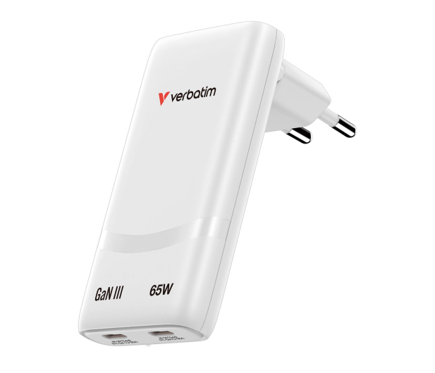 Verbatim Ładowarka sieciowa Fold n Go GaN 65W biały 32355 - 1417010 - zdjęcie
